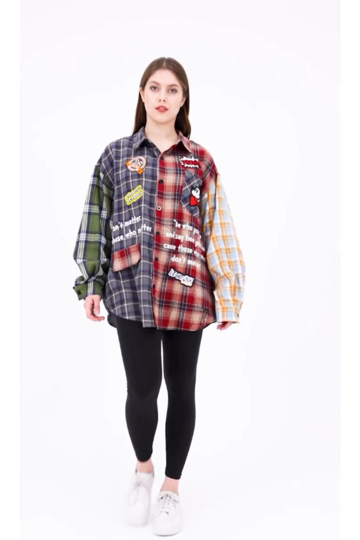 Ekose Baskılı Spor Kadın Gömleği